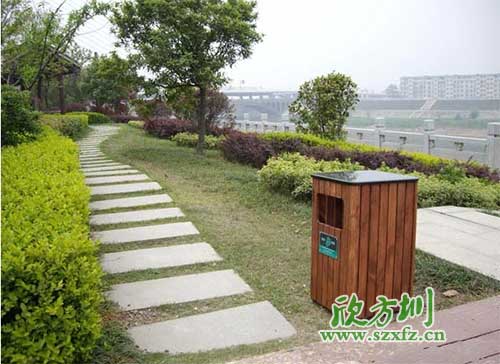 上海普陀最好的戶外鋼木垃圾桶,貨比三家只選欣方圳